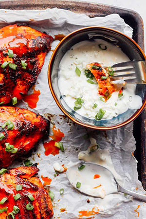 Grilled curd Buffalo Chicken